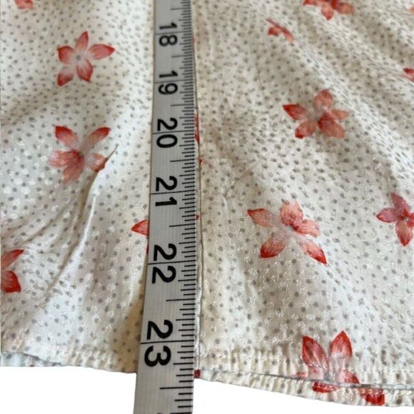 Rebecca Taylor Silk Blend Sleeveless Ruffle Top White Dot Floral Size 12 - Picture 11 of 11